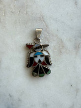 Load image into Gallery viewer, Mexico Zuni Inlay Sterling Silver Pendant
