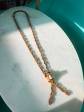 Load image into Gallery viewer, Antique Cameo Book Chain Tassle Necklace 16”
