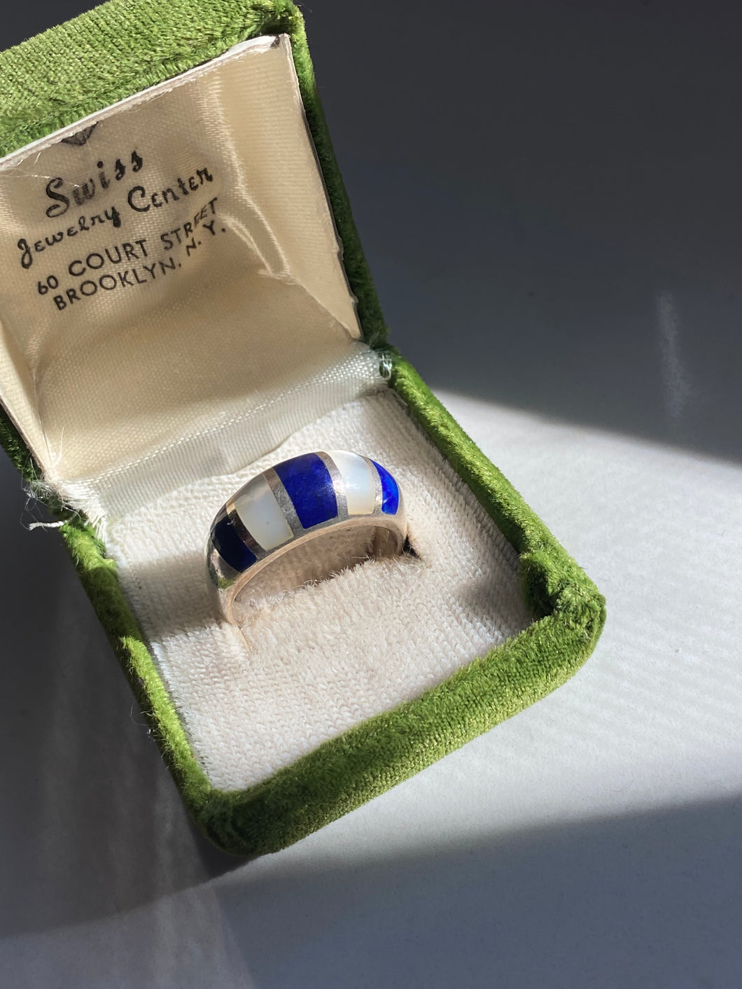 Lapis & Mother of Pearl Sterling Silver Ring