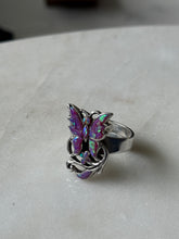 Load image into Gallery viewer, Opal Butterfly Sterling Silver Ring Size 7.75
