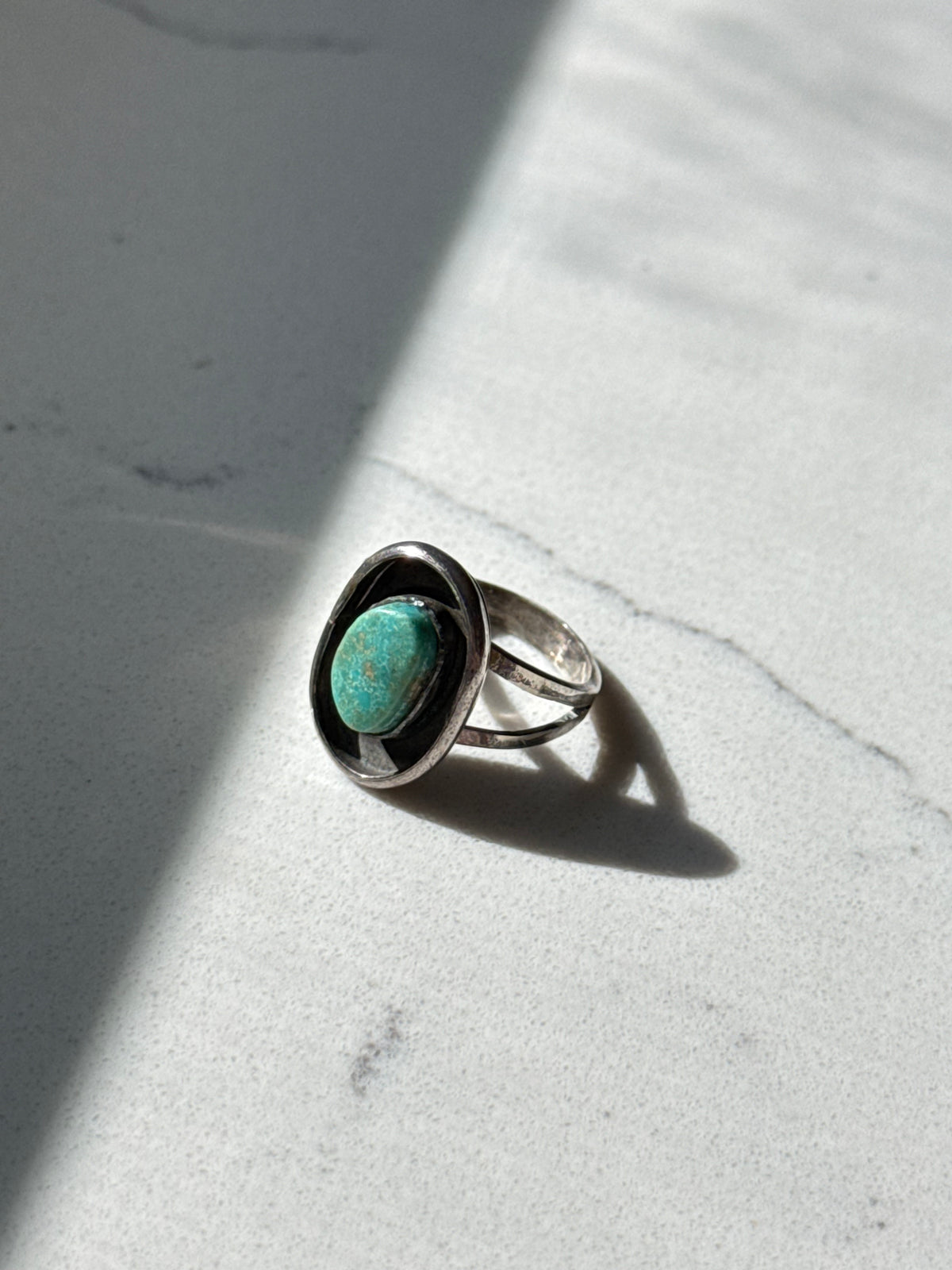Vintage Turquoise Sterling Silver Ring Size 6.5