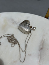 Load image into Gallery viewer, Etched Heart Sterling Silver Necklace 24”
