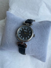 Load image into Gallery viewer, Timex Black Leather Vintage Silver-Toned Watch
