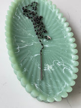 Load image into Gallery viewer, Adornia Black Bead &amp; Diamond Sterling Drop Lariat Necklace
