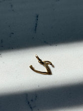 Load image into Gallery viewer, Vintage 18k Yellow Gold Diamond ‘V’ Charm
