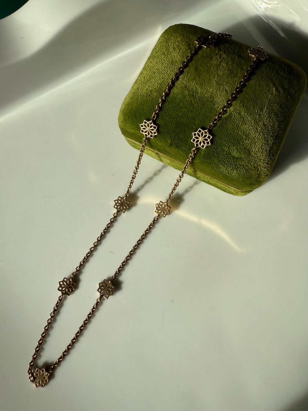 Gold Vermeil Floral Chain 15”