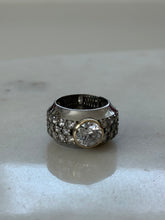 Load image into Gallery viewer, Chunky Sterling &amp; Gold Quartz Ring Size 5
