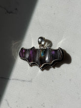 Load image into Gallery viewer, Labradorite Sterling Silver Bat Pendant
