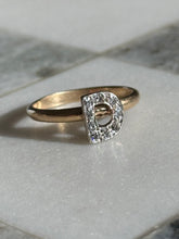Load image into Gallery viewer, ‘D’ Diamond Initial 14k Gold Ring
