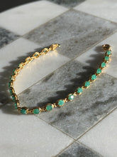 Load image into Gallery viewer, Natural Emerald Gold Vermeil Tennis Bracelet
