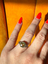 Load image into Gallery viewer, Yellow Glass Sterling Silver Ring Size 5.5
