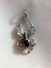 Load image into Gallery viewer, Vintage Black Onyx Spider Sterling Silver Charm
