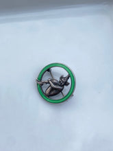 Load image into Gallery viewer, Antique Pixie Enamel Silver Brooch
