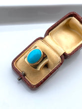 Load image into Gallery viewer, Turquoise Gold Vermeil Chunky Statement Ring
