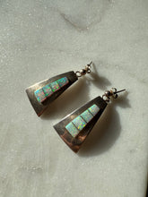 Load image into Gallery viewer, Vintage Opal Inlay Sterling Silver Earrings
