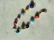 Load image into Gallery viewer, Sterling Silver Protection Eye Bracelet 8”
