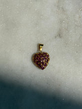 Load image into Gallery viewer, Vintage Natural Ruby 18k Gold Heart Charm
