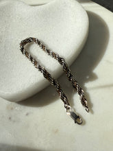 Load image into Gallery viewer, Sterling Silver &amp; 14k Gold Rope Bracelet 7”
