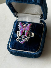 Load image into Gallery viewer, Opal Butterfly Sterling Silver Ring Size 7.75

