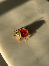 Load image into Gallery viewer, Swarovski Gold Tone Beetle Brooch
