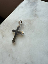 Load image into Gallery viewer, Green Stone Sterling Silver Cross Pendant
