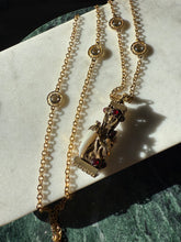 Load image into Gallery viewer, Vintage Gold Plated Snake Cabochon Fang Necklace
