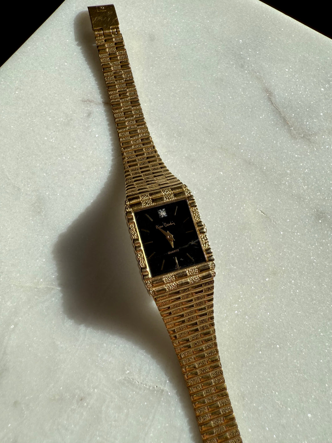 Pierre Cardin Gold Tone Black Face Watch