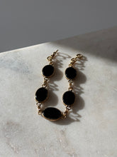 Load image into Gallery viewer, Black Onyx Oval Link Gold Fill Bracelet 7.5”
