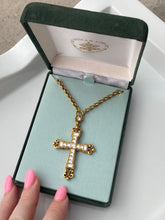 Load image into Gallery viewer, The Vatican Library Collection Gold Plated Costume Cross Necklace
