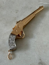 Load image into Gallery viewer, Vintage Solid 14k Two-Tone Gold .75ctw Diamond Pistol Pendant
