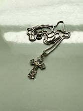 Load image into Gallery viewer, Vintage Russian Orthodox Cross Sterling Silver Necklace 18”
