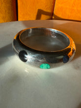 Load image into Gallery viewer, Vintage Mexico Modernist Solid Sterling Silver Multistone Bangle Bracelet
