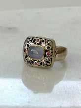 Load image into Gallery viewer, Chunky Sterling &amp; 18k Gold Ring Size 10

