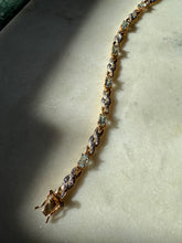 Load image into Gallery viewer, Blue Topaz Gold Vermeil Tennis Bracelet 7”
