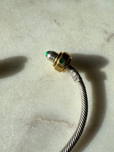 Load image into Gallery viewer, Malachite Mexico Sterling Silver &amp; Brass Bangle Bracelet
