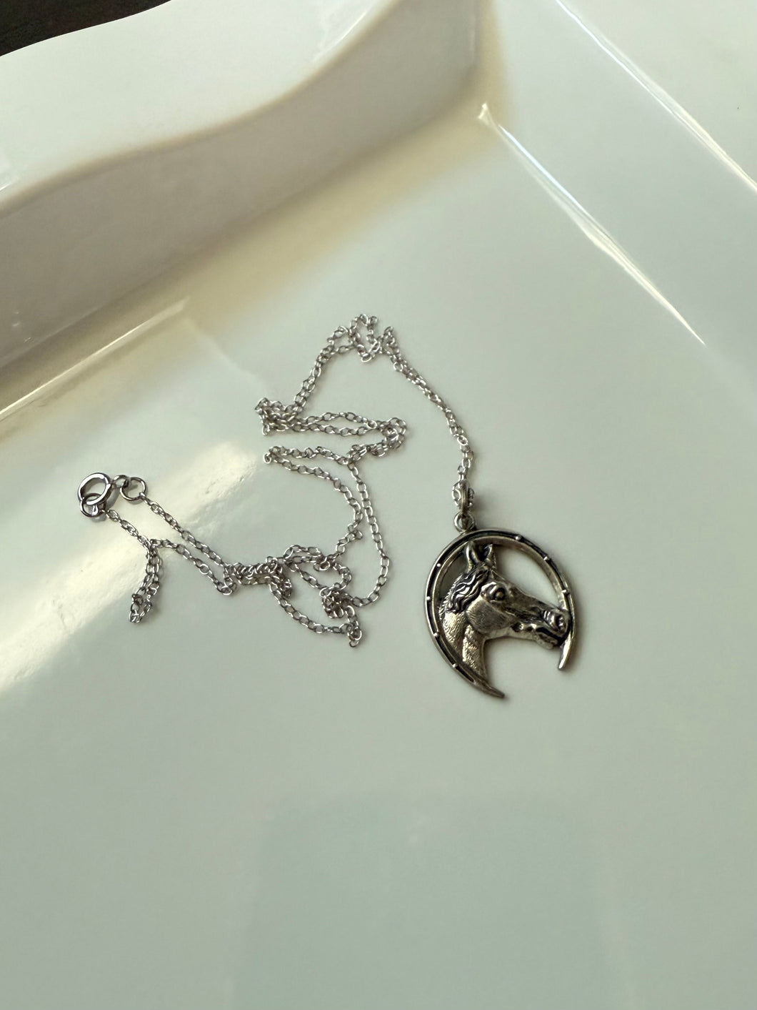 Beau Sterling Horseshoe Necklace 18”