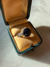 Load image into Gallery viewer, Blue Sapphire Gold Vermeil Ring Size 7.25
