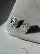 Load image into Gallery viewer, Vintage Atomic Modernist Sterling Silver Earrings
