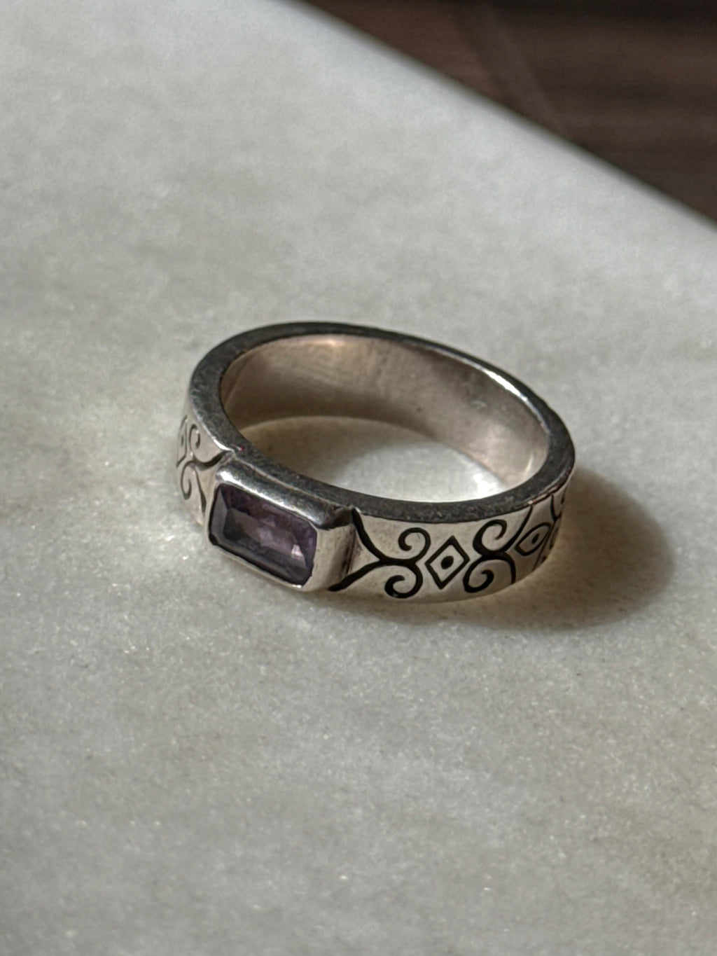 Amethyst Sterling Silver Ring Size 6.75