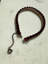 Load image into Gallery viewer, Vintage Red Gemstone Sterling Silver Tennis Bracelet 6.75”
