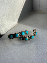 Load image into Gallery viewer, Turquoise Sterling Silver Half Hoop Earrings
