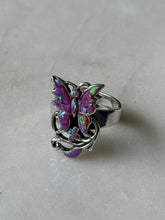 Load image into Gallery viewer, Opal Butterfly Sterling Silver Ring Size 7.75
