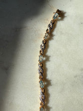 Load image into Gallery viewer, Blue Topaz Gold Vermeil Tennis Bracelet 7”
