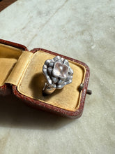 Load image into Gallery viewer, Italian Purple Cabochon Sterling Silver Ring Size 8.25

