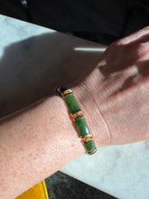 Load image into Gallery viewer, Green Jade Gold Vermeil Bracelet

