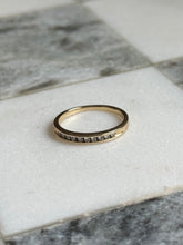 Load image into Gallery viewer, Vintage 14k Gold Diamond Quarter Eternity Band Size 4.75 - 5
