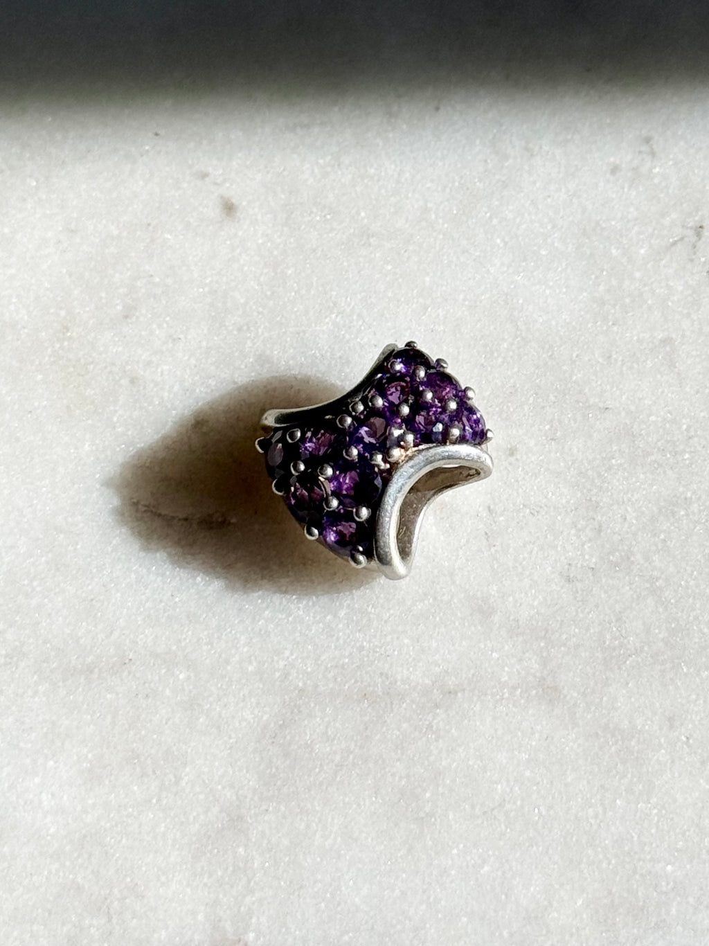 Amethyst Sterling Silver Slider Charm