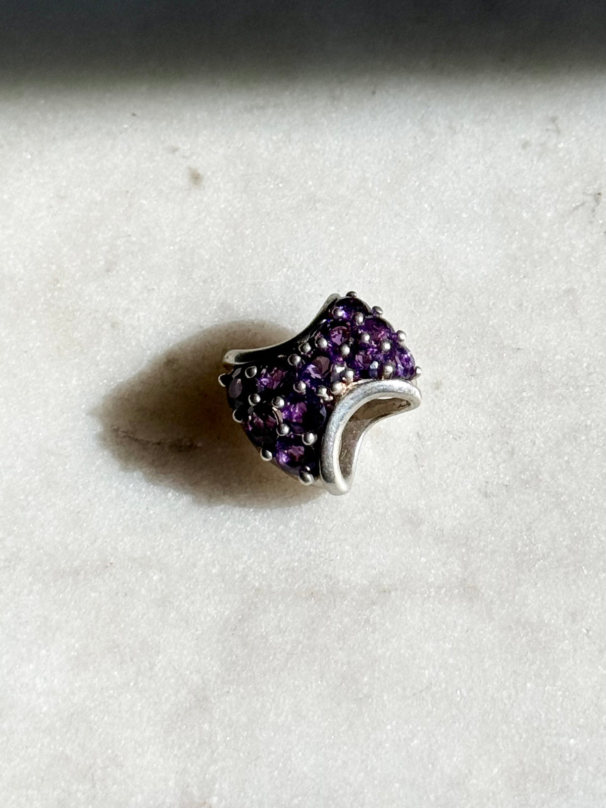 Amethyst Sterling Silver Slider Charm