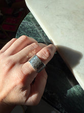Load image into Gallery viewer, Hammered Solid Sterling Silver Cigar Band Ring Size 9.75

