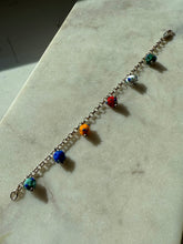Load image into Gallery viewer, Vintage Sterling Silver Murano Glass Bracelet 7.5”

